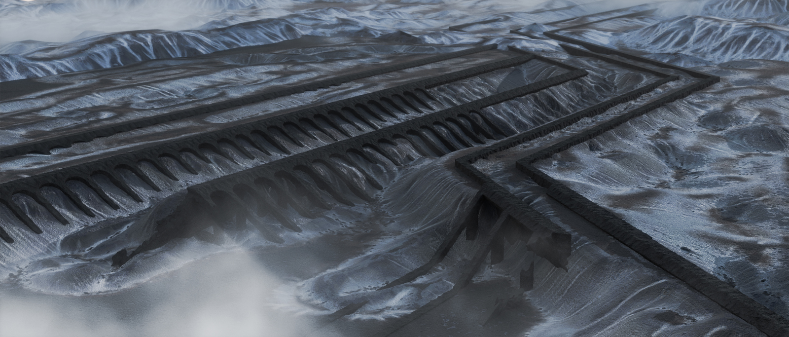 Illustrasjon som viser lava som byggemateriale.