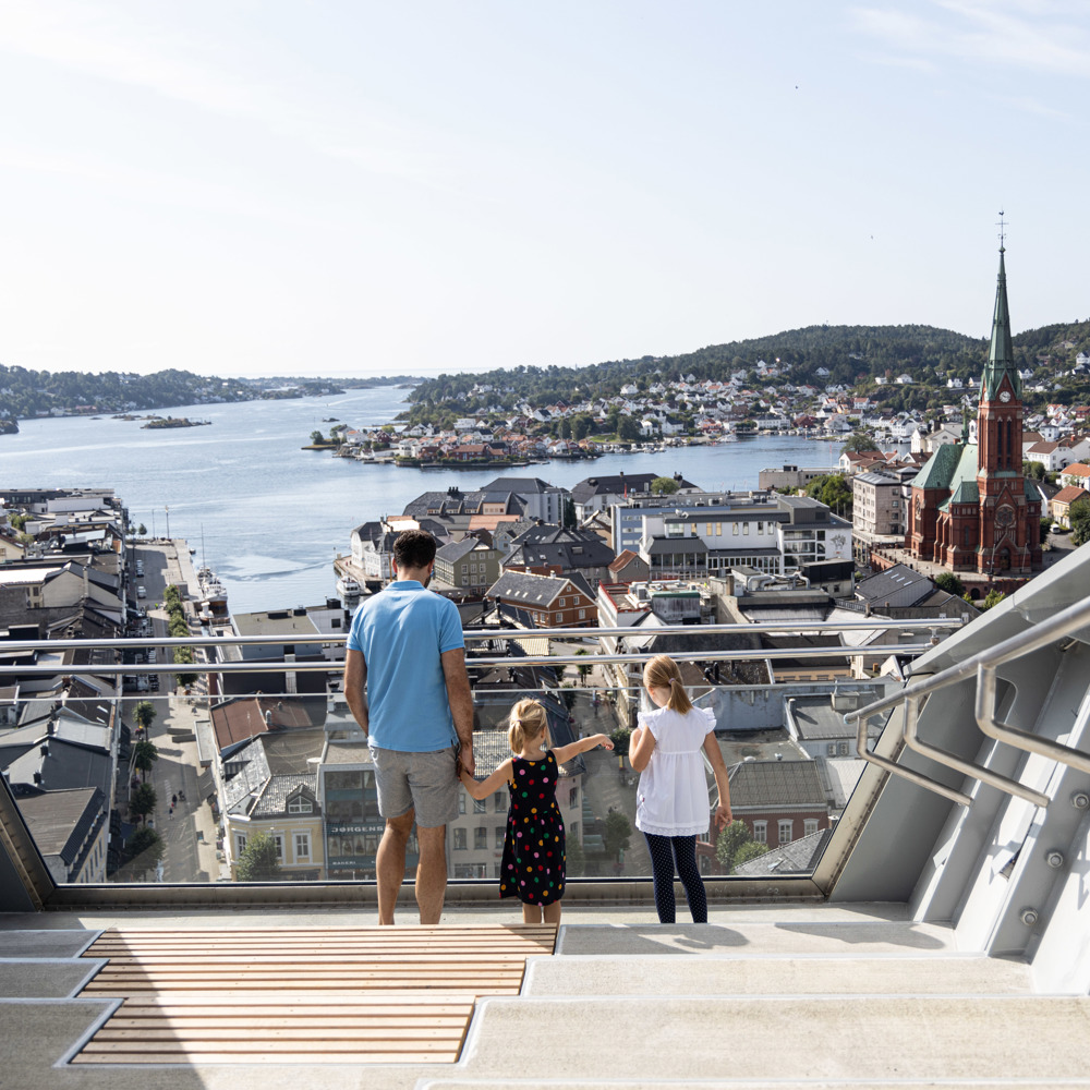 Utsikten fra toppen av Arendals nye glassheis.