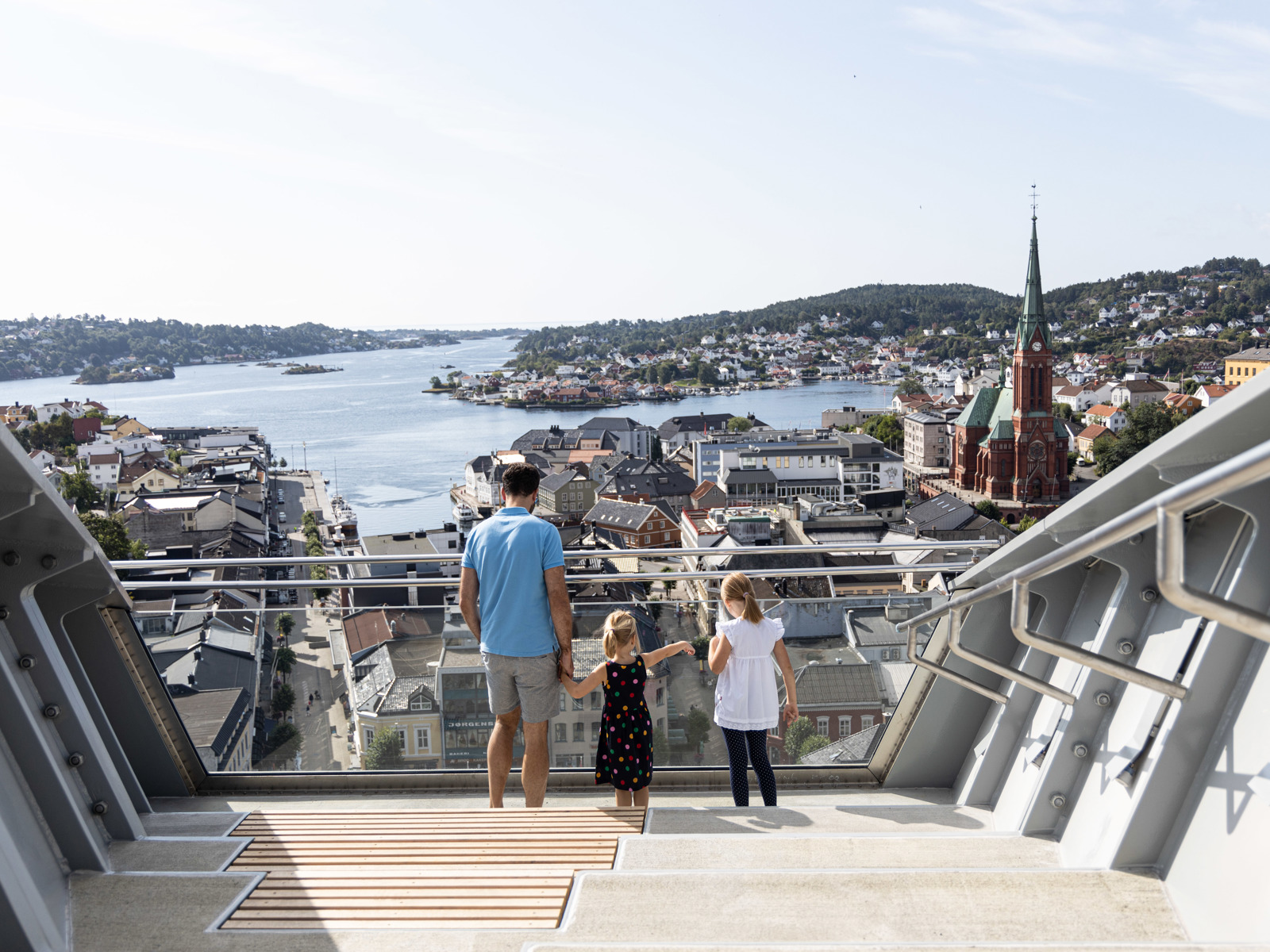 Utsikten fra toppen av Arendals nye glassheis.