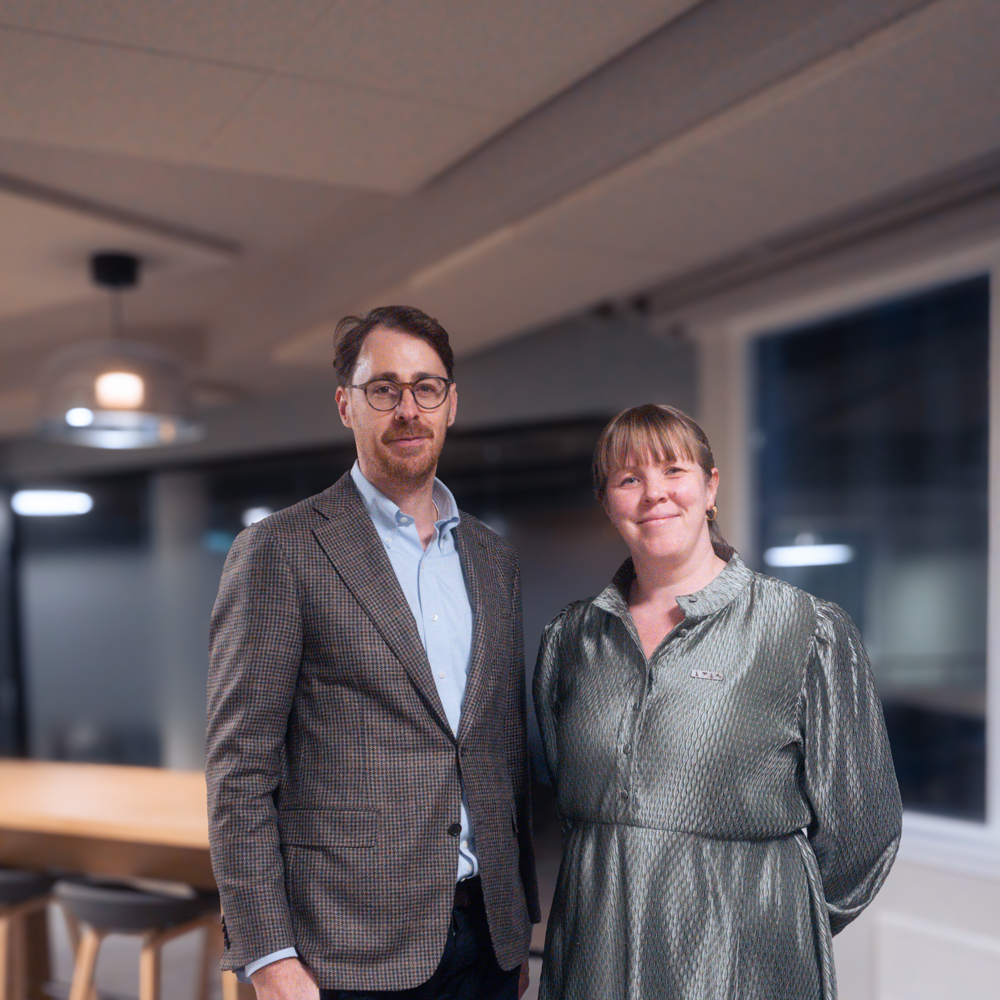 Veronica Dubourgh Mallaug (Afag) og Pål Øyvind Toft Larsson (Arkitektbedriftene)