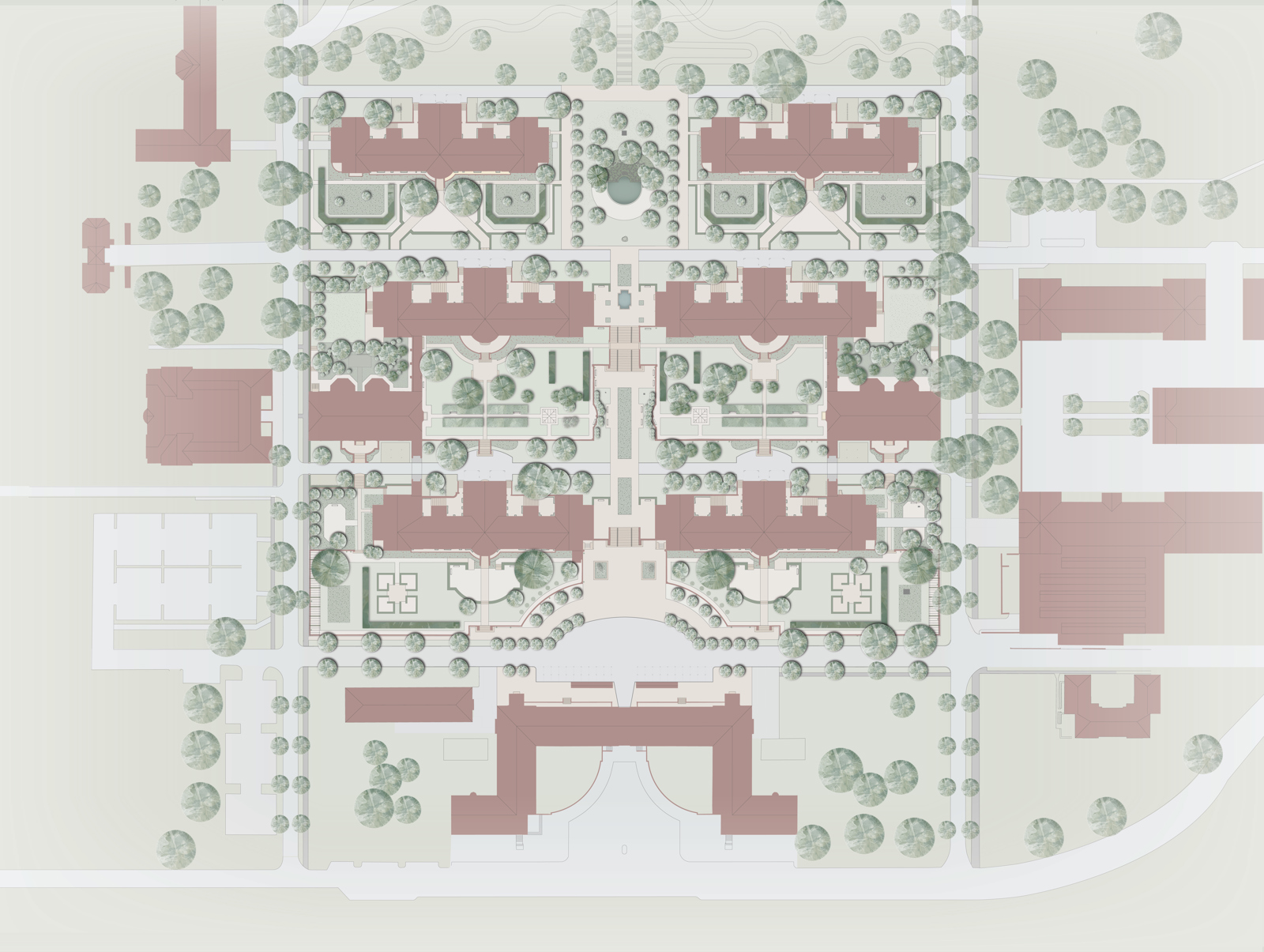 Landskapsplan av Bispebjergs haver, arkitekt tegning.