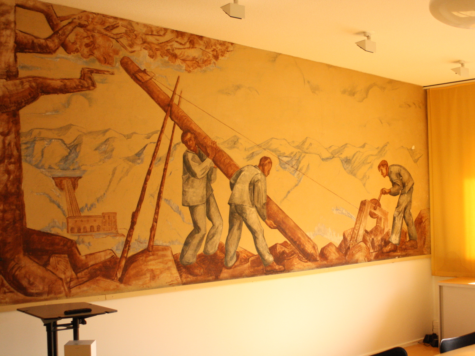 Kunsten i styrerommet på Arkitektur- og designhøgskolen i Oslo. Foto.