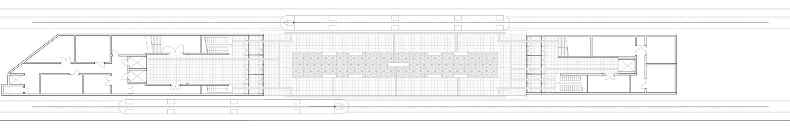 Plantegning av T-bane stasjon. Arkitekt tegning.