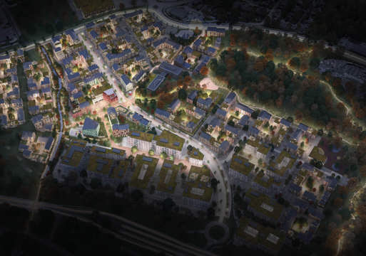 Illustrasjon av planer for området Sluppen i Trondheim