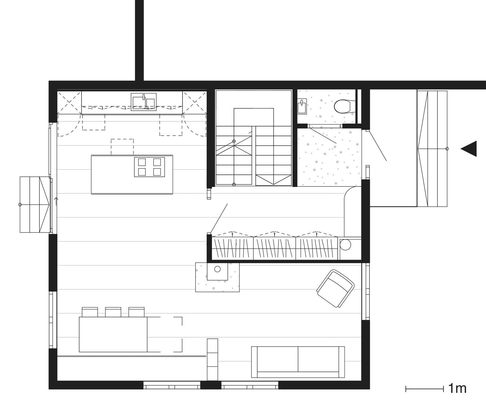 Digital plantegning av enebolig, 1 etasje.