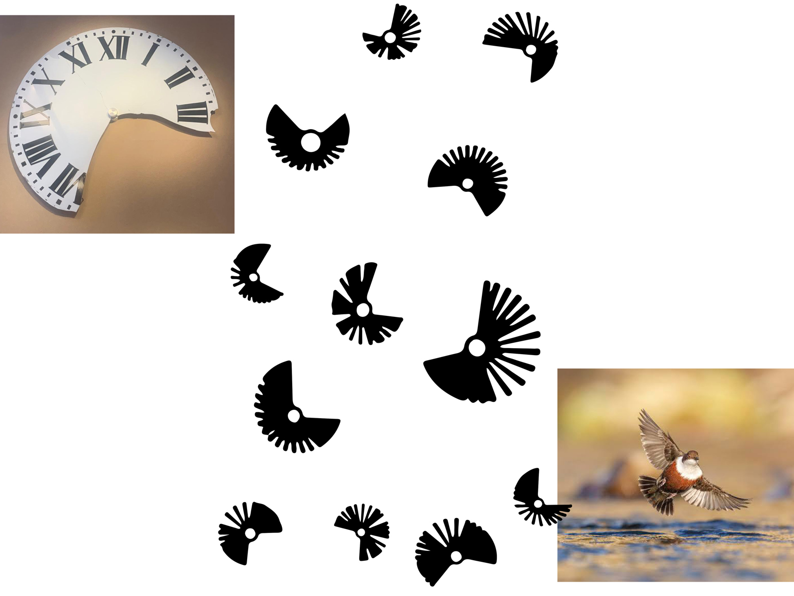 Collage av foto og tegning.