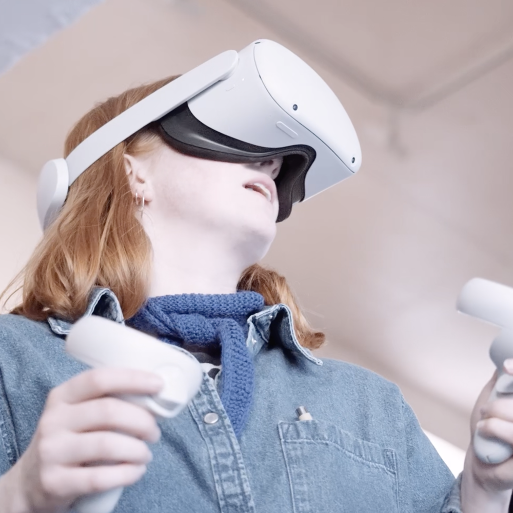 Foto av VR-testing på sommerskole