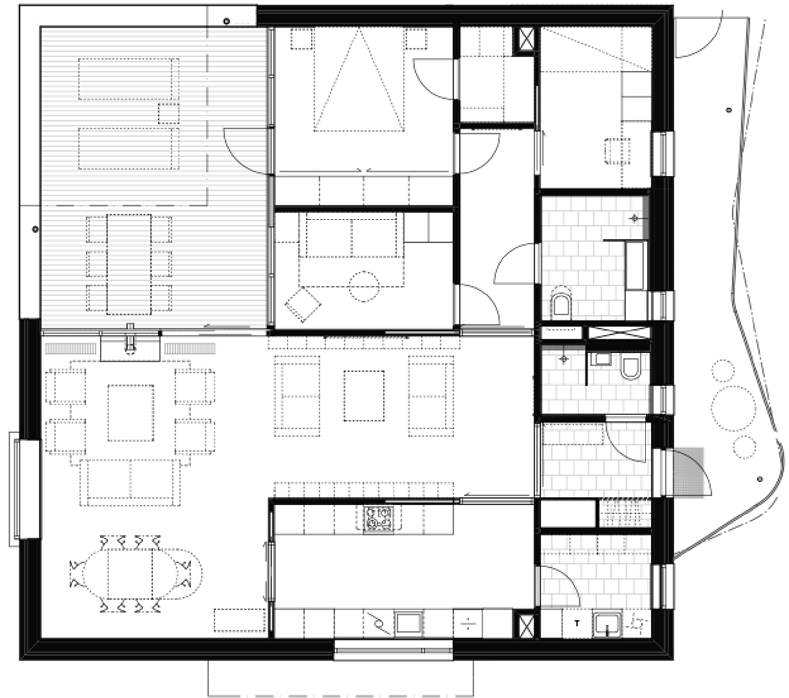 Plantegning av bolighus, andre etasje. Arkitekt tegning.