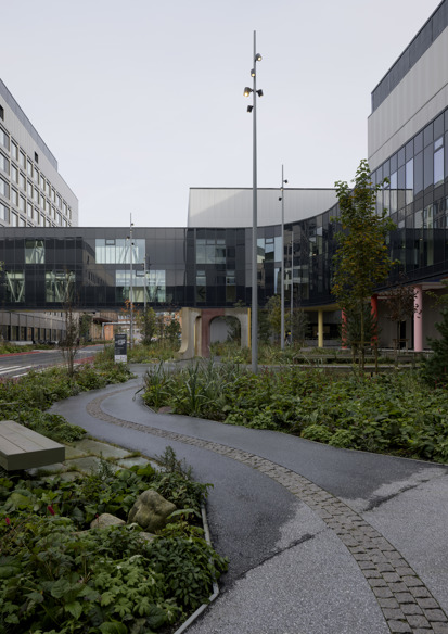 Foto av utsiden på nye Stavanger universitetssykehus.