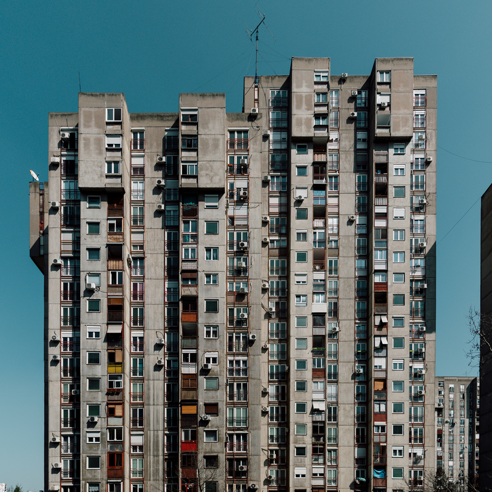 Bilde av leilighetsbygg i Novi Beograd, Serbia.