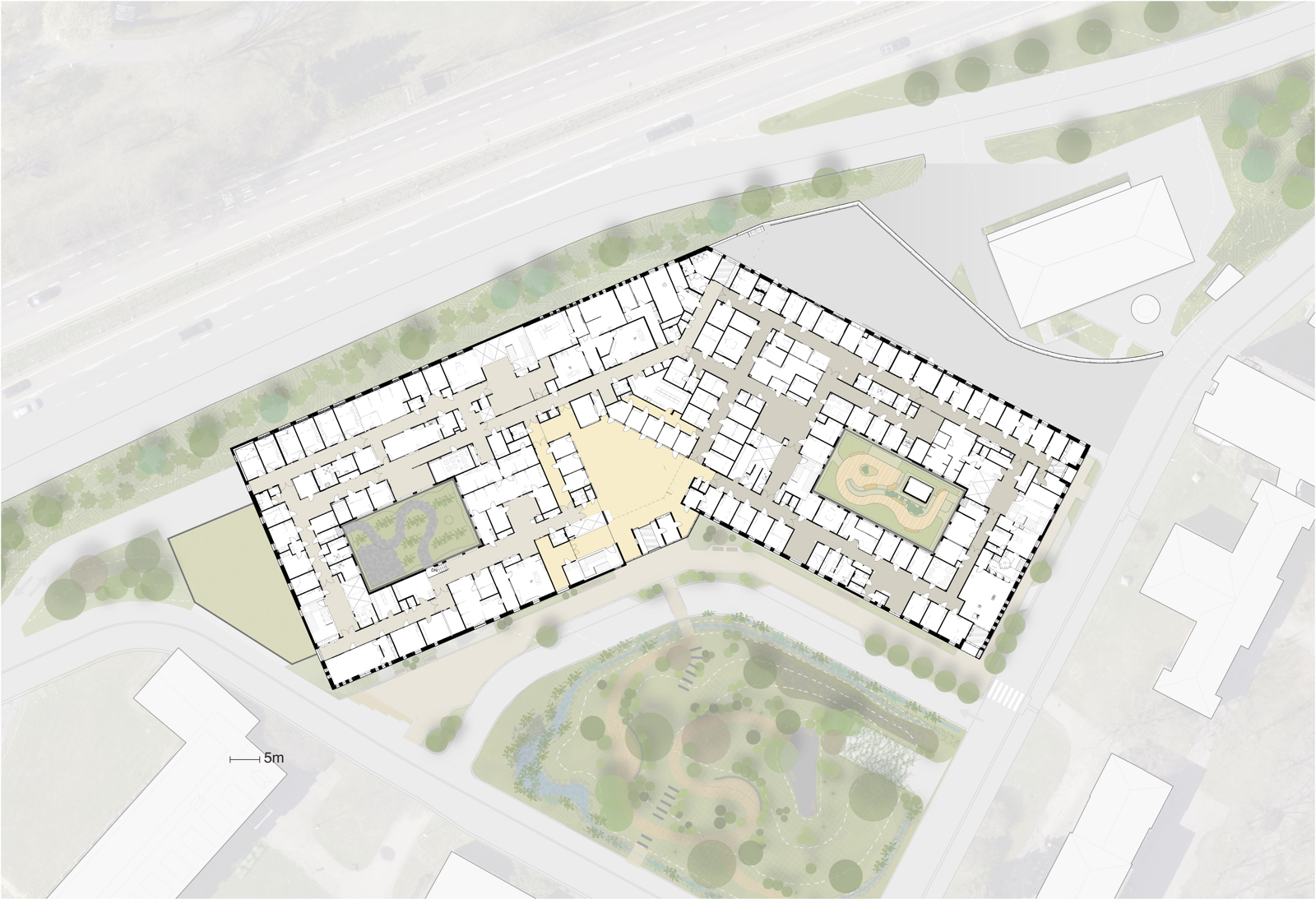 Bakkeplan plantegning over Oslo Storbylegevakt. Arkitekt tegning.