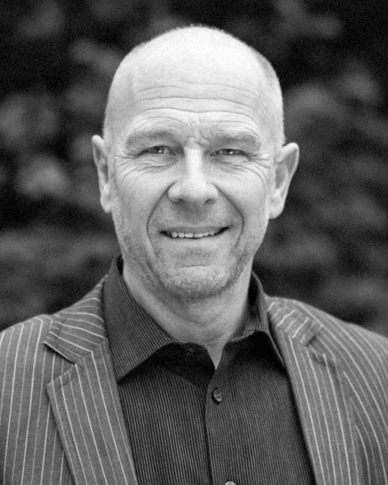 Portrett av Egil Skavang. Svart hvitt foto.