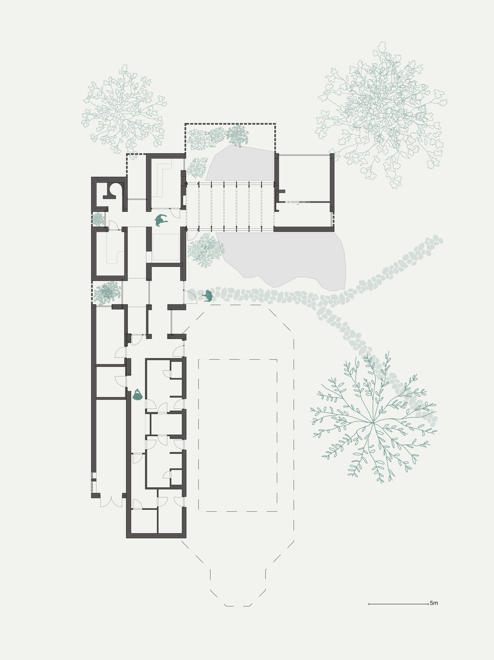 Plan tegning av spa, arkitekt tegning.