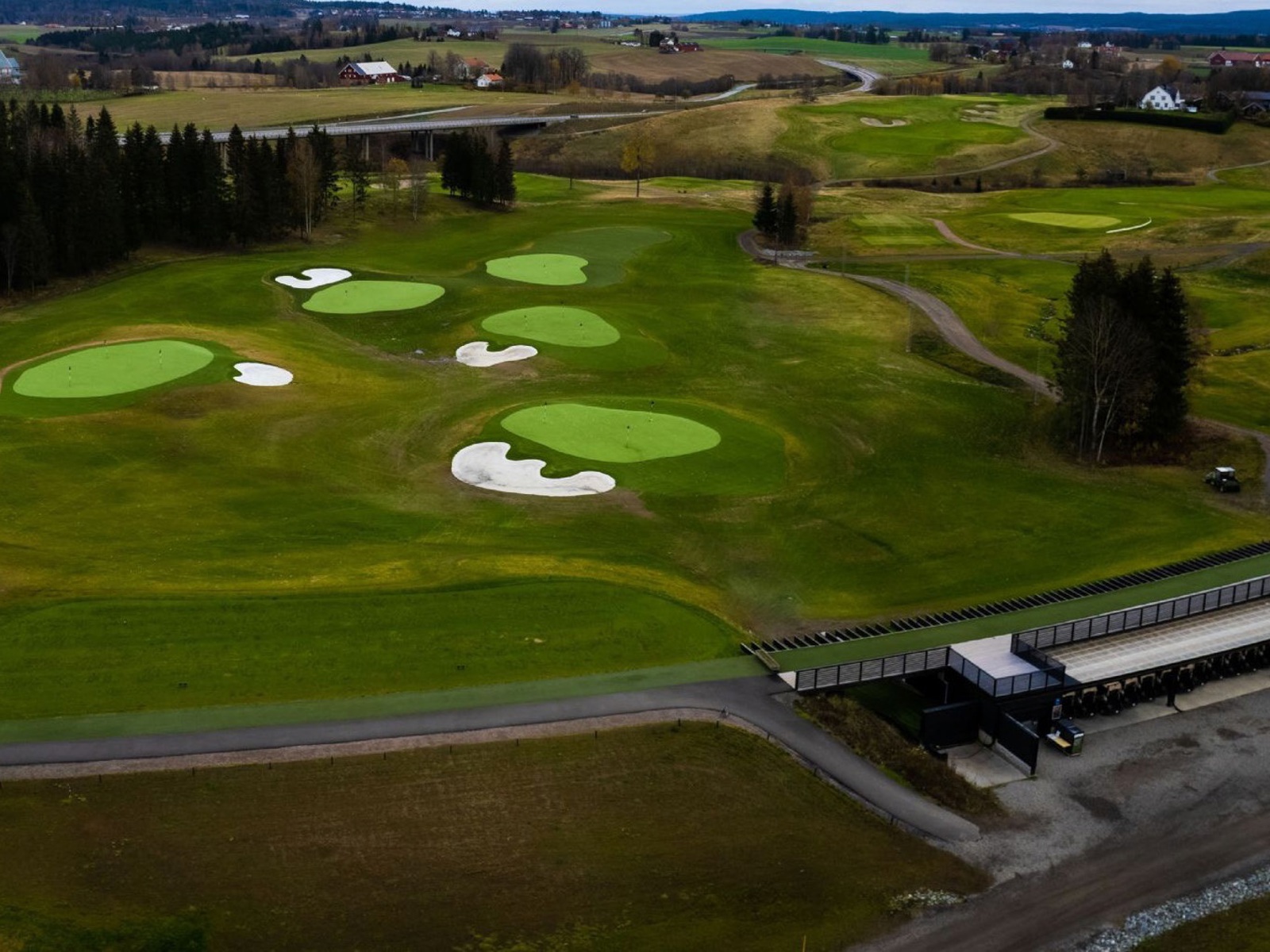 Driving range på Kløfta (Miklagard golf)