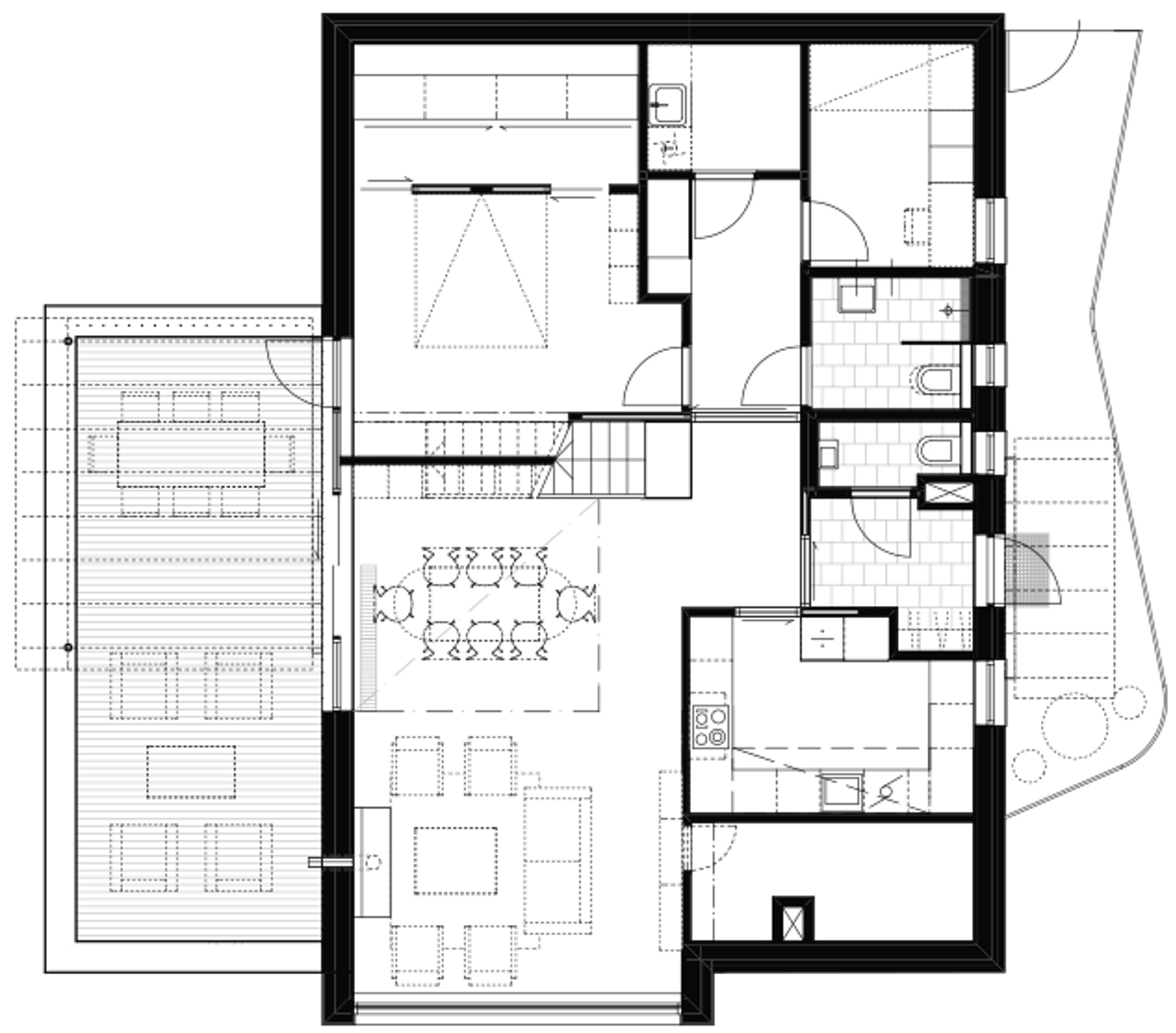Plantegning av bolighus, tredje etasje. Arkitekt tegning.