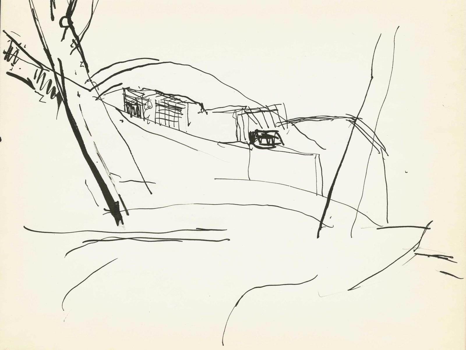 Foto scan av en tegning av Sverre Fehn.