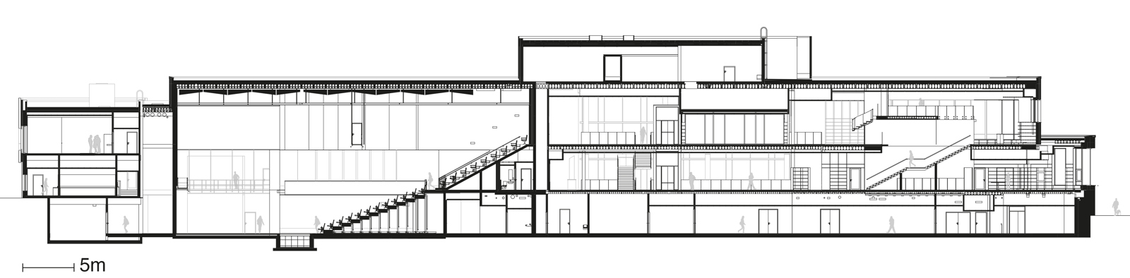 Snitt av Steinkjær kulturhus, arkitekt tegning. 