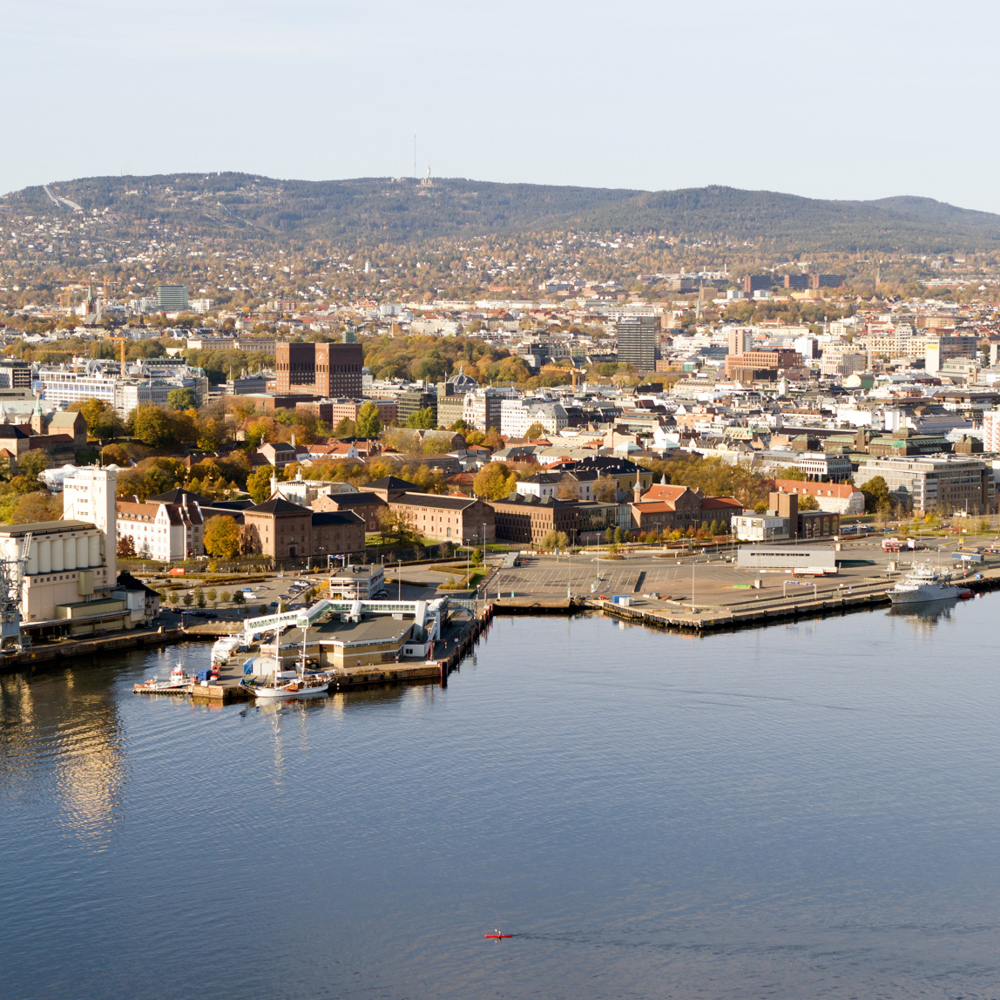 Luftfoto av Vippetangen i Oslo