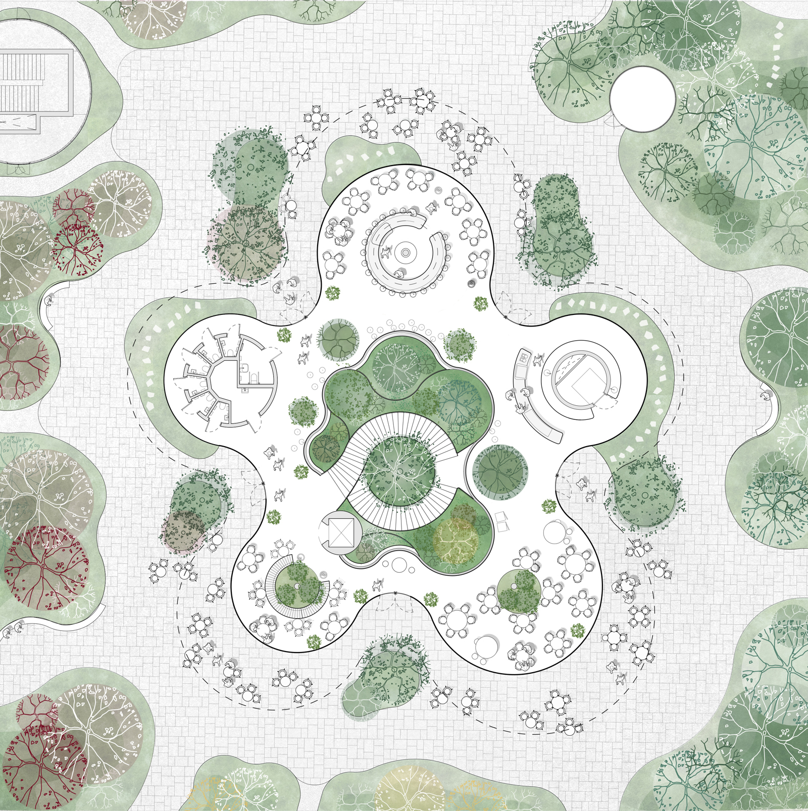 Plan av Operaparken, arkitekt tegning.