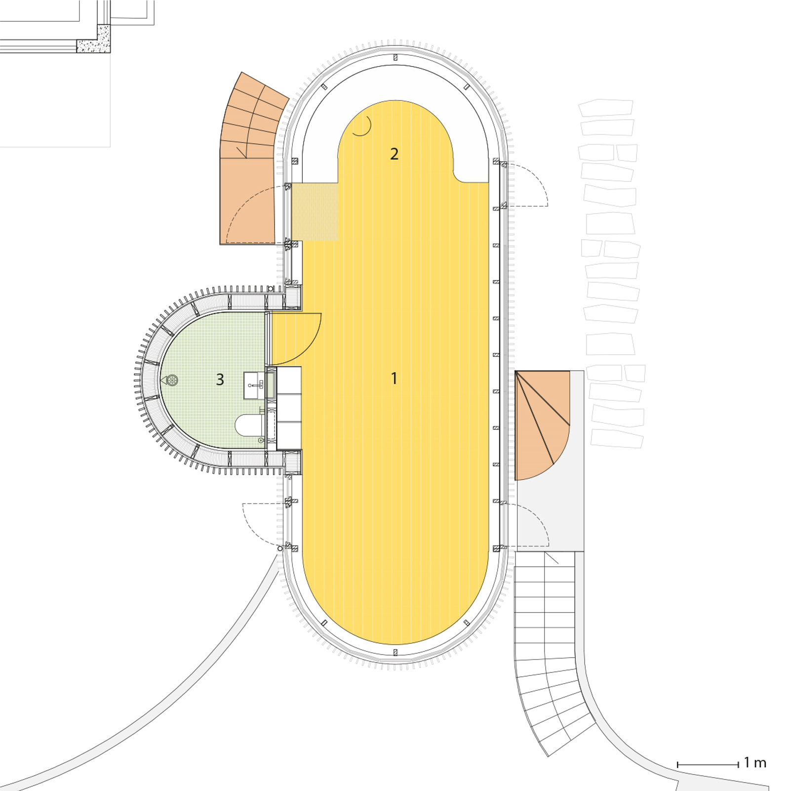 Plan av enebolig. Arkitekt tegning.