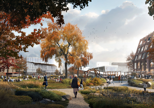 Park i Bjørvika. Illustrasjon. 