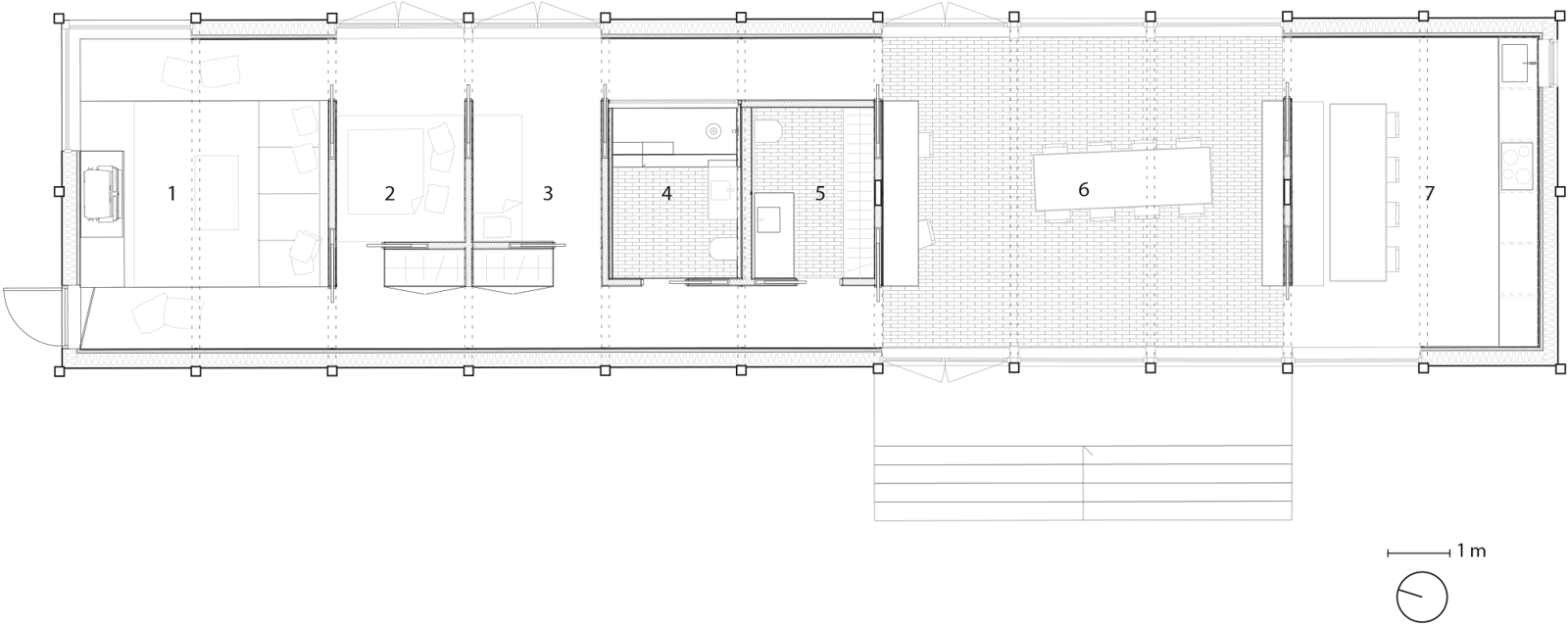 Plantegning av enebolig. Arkitekt tegning. 