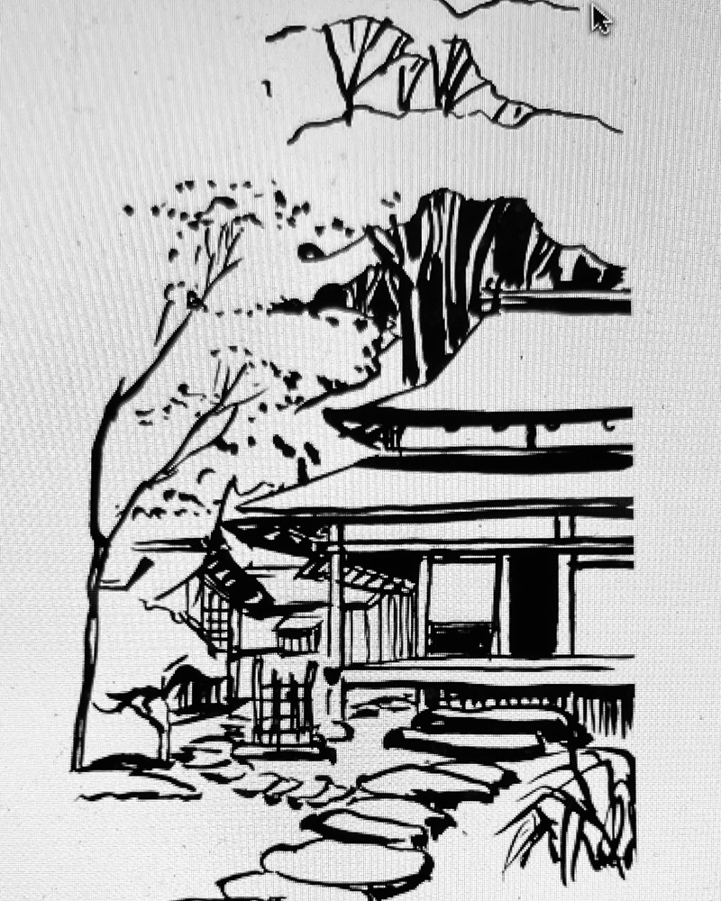 Tegning av Japan, Yokohama, 1985