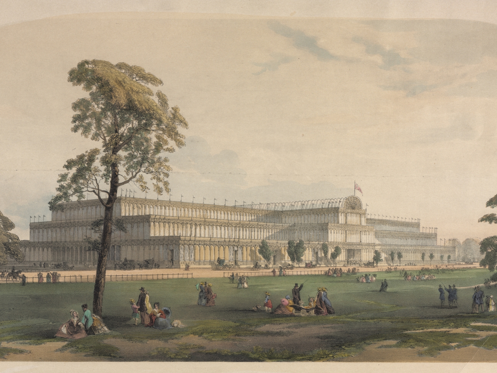 Litografi av The Crystal Palace.
