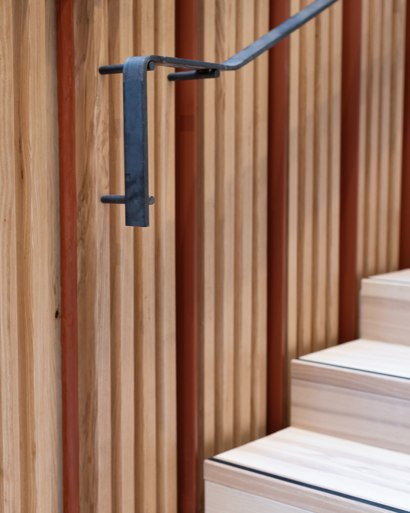 Detalj bilde av gelender. Foto.