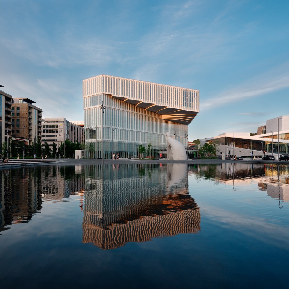 Deichmanske Bjørvika sett fra fjorden