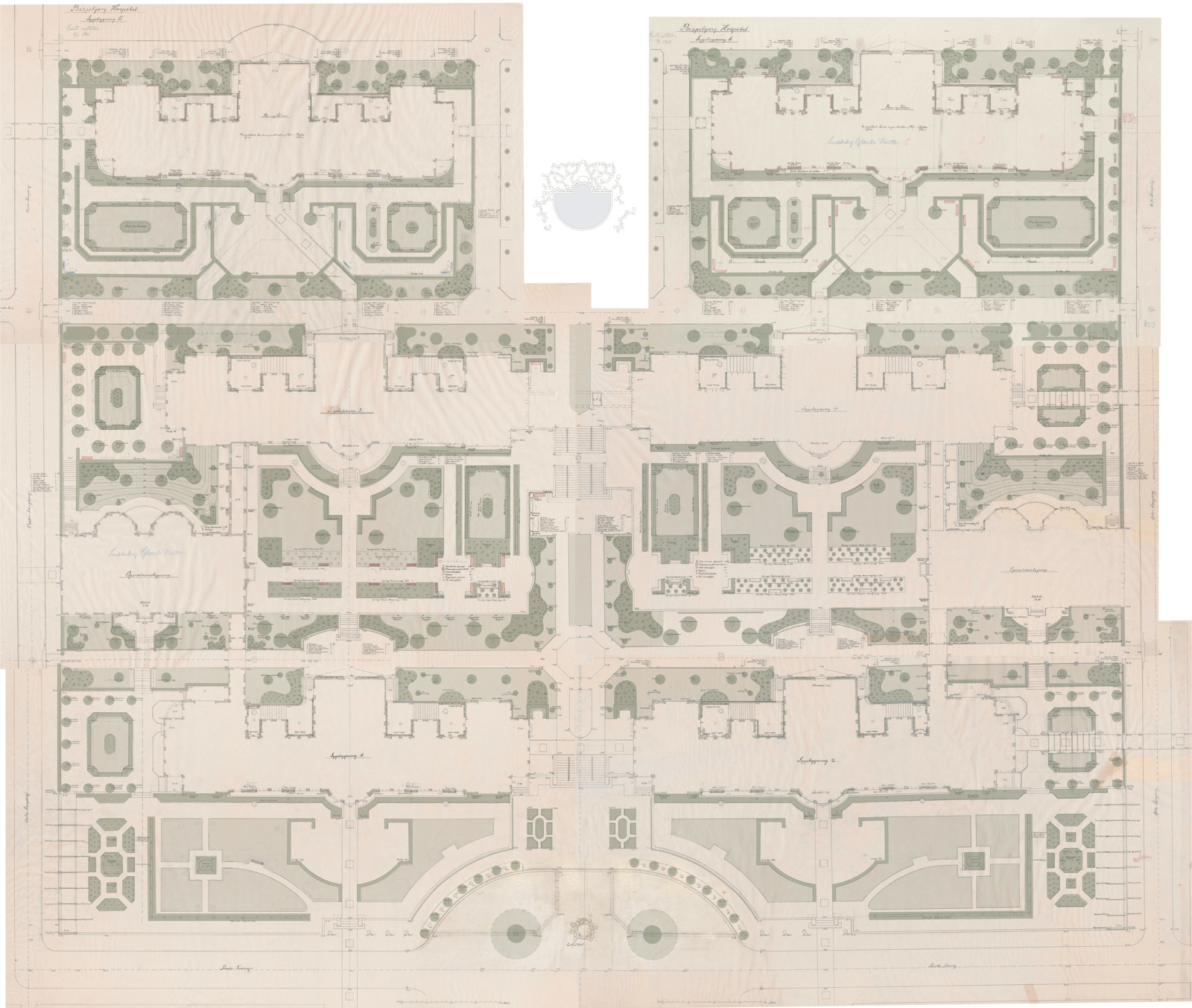 Landskapsplan fra 1913, arkitekt tegning.