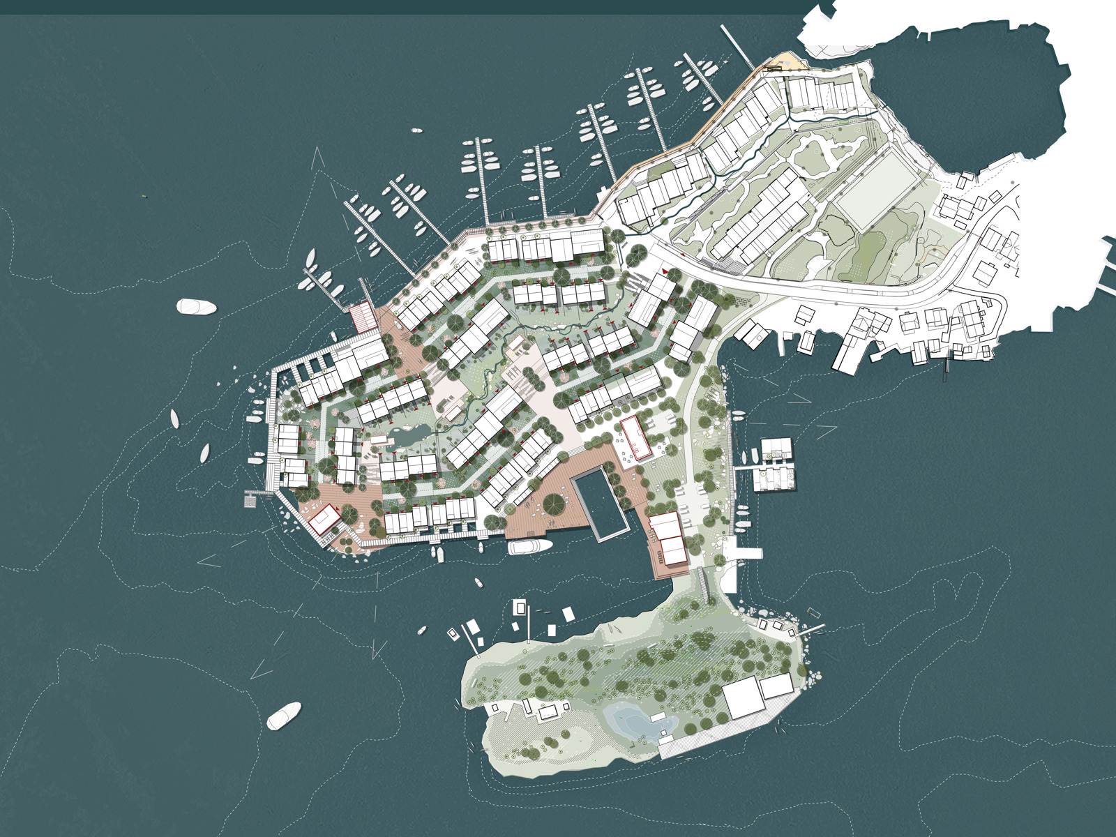 Illustrasjon av boligprosjektet Pynteneset i Stavanger. 