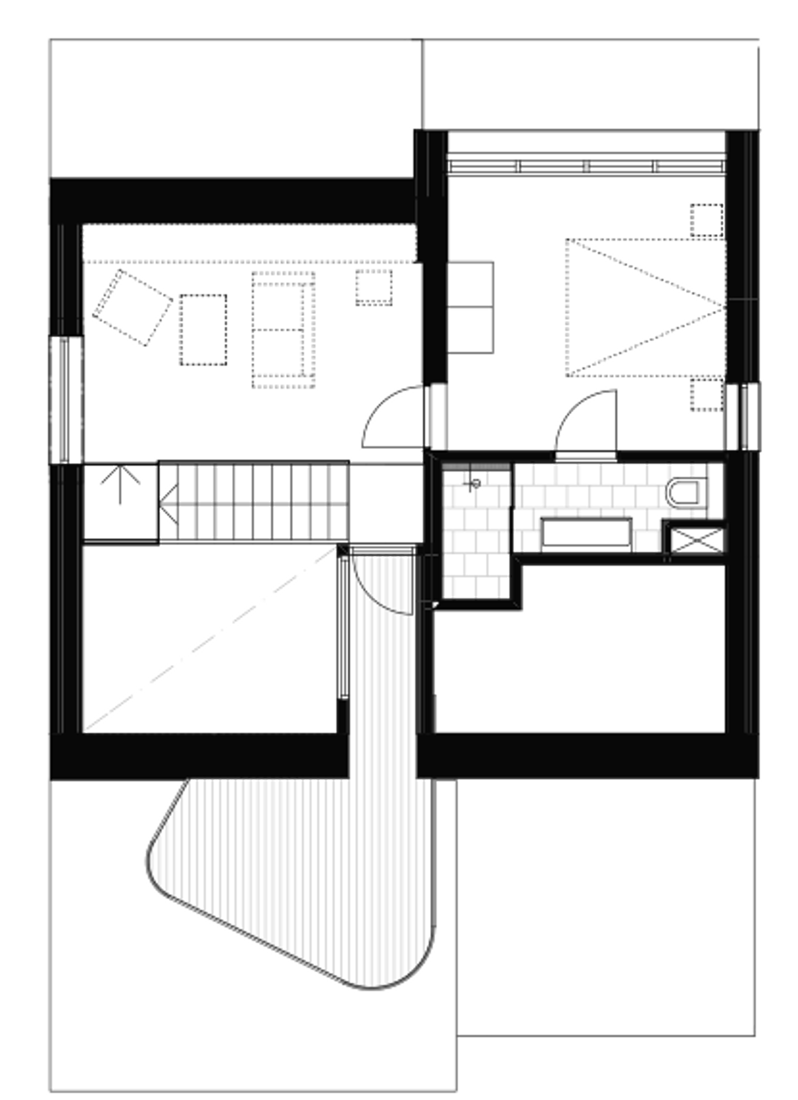 Plantegning av bolighus, fjerde etasje. Arkitekt tegning.