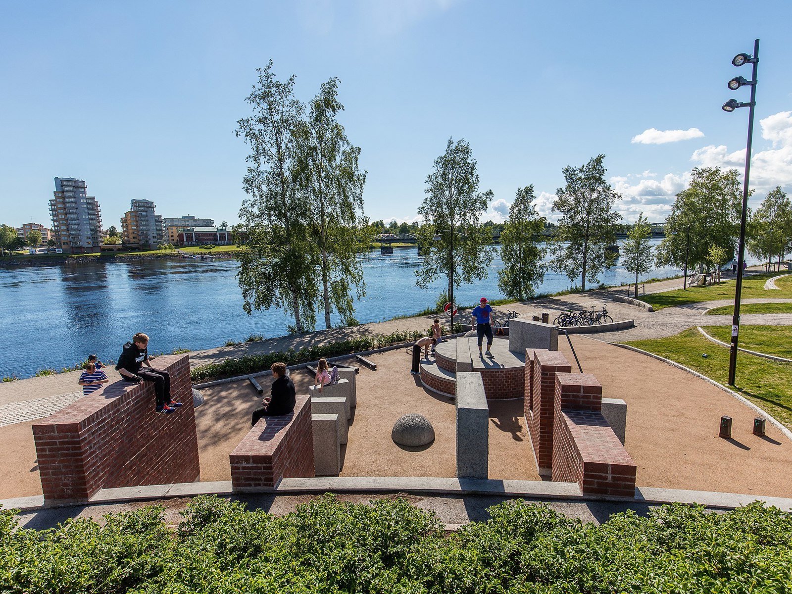 Foto av parkourparken i Broparken, Umeå.