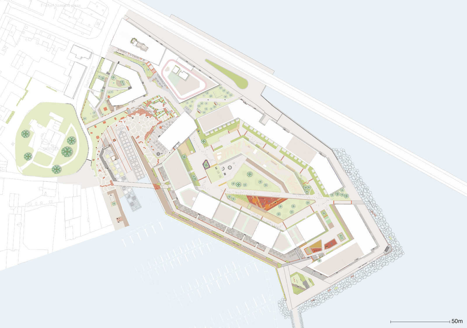Landskapsplan som viser Vervet i Tromsø.
