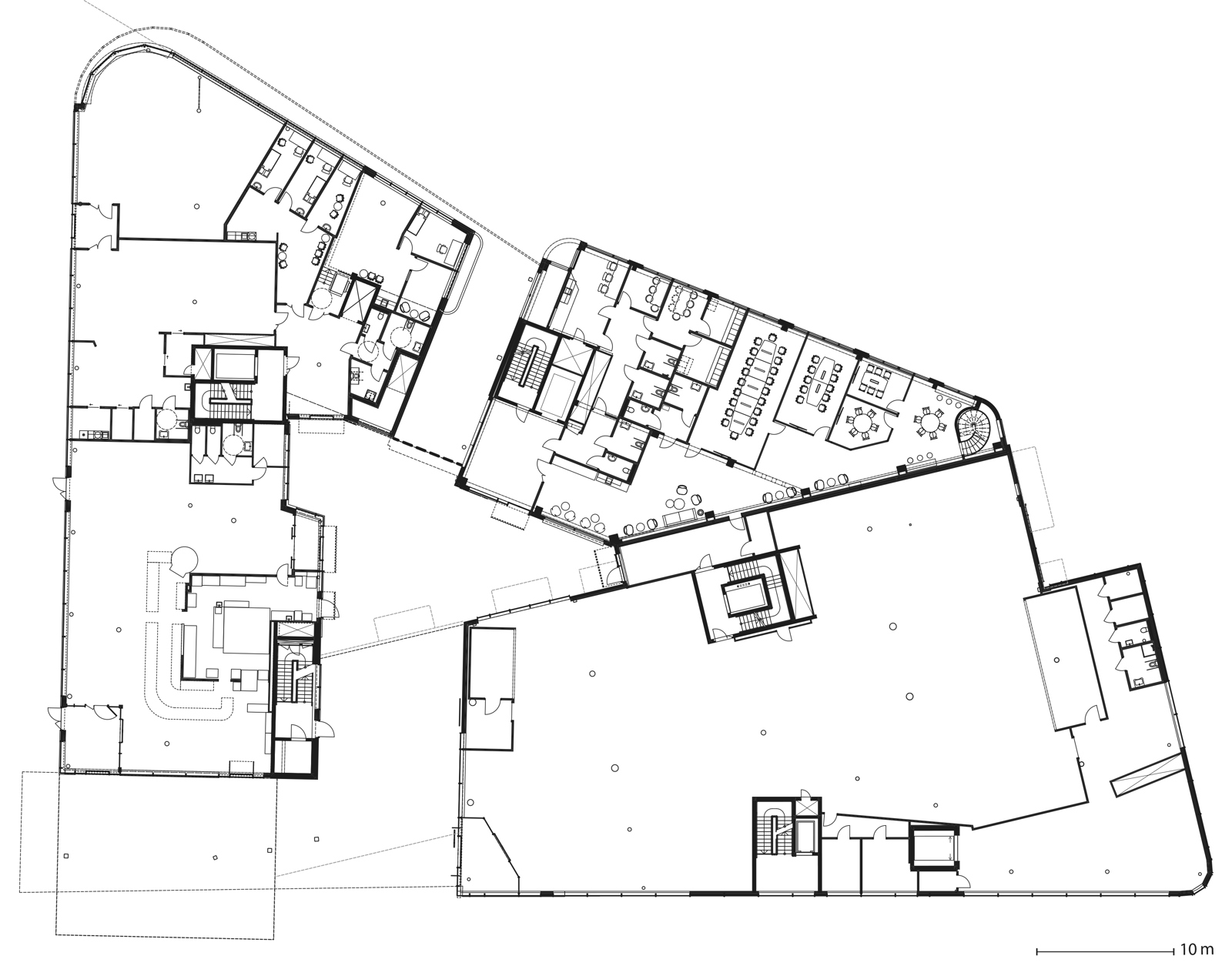 Plantegning av kontorlokaler. Arkitekt tegning.