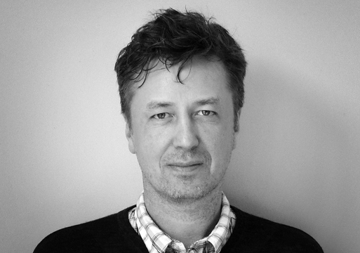 Portrett av Geir Haaversen, svart hvitt foto.