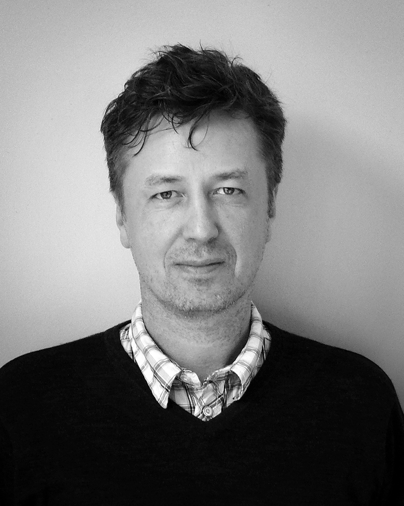 Portrett av Geir Haaversen, svart hvitt foto.