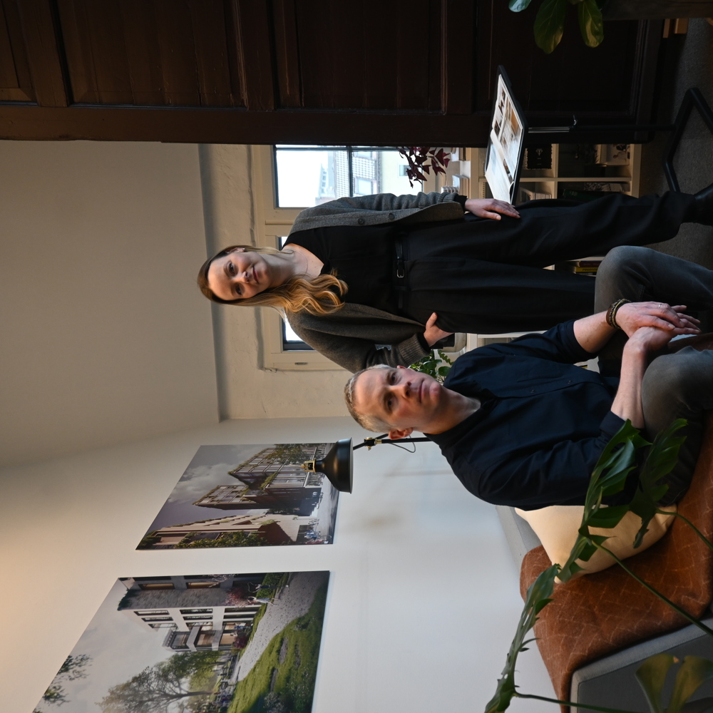 Tor Austigard (t.v.) og Trine Berglund i Plus Arkitektur.
