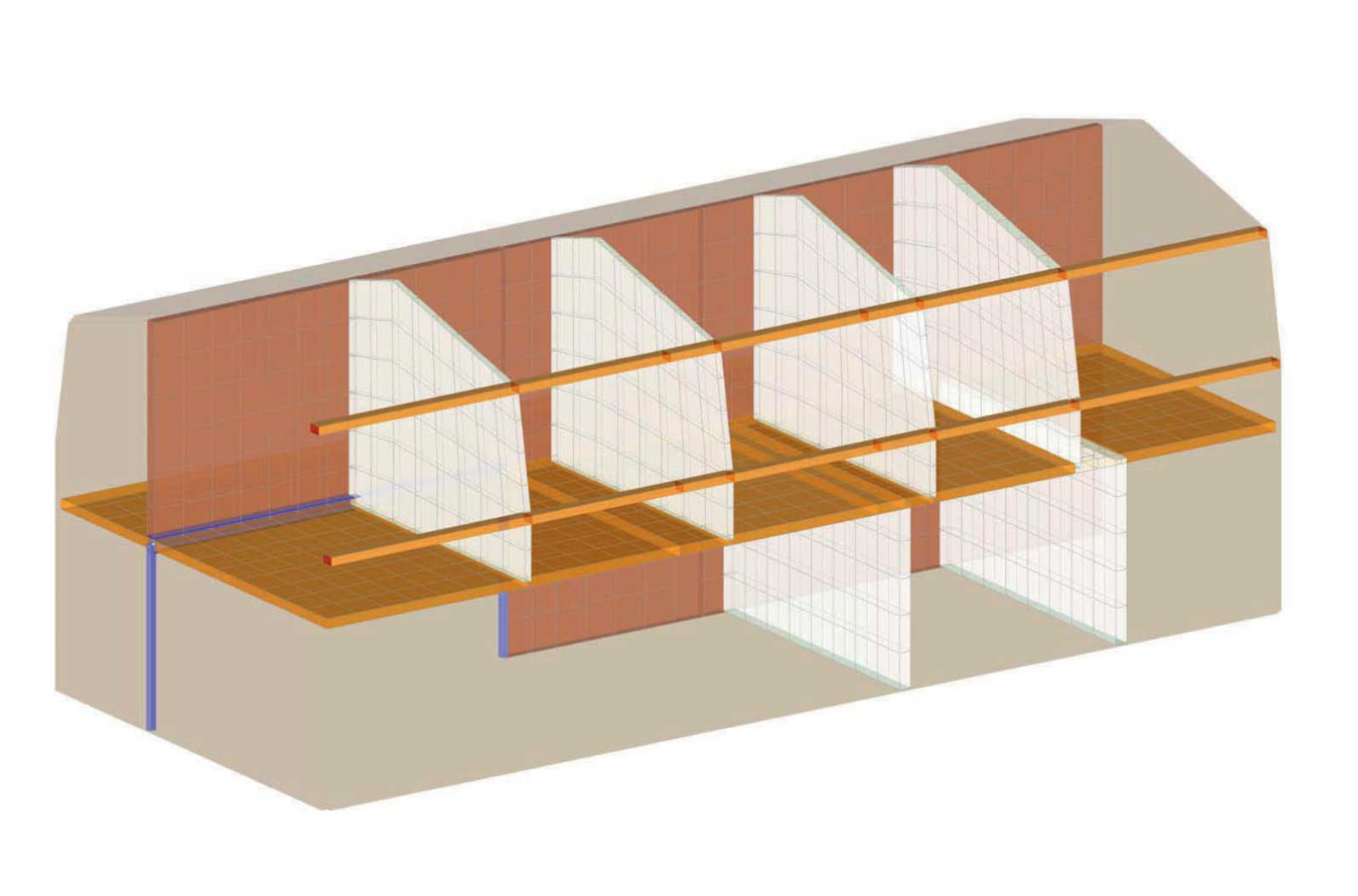 Aksonometrisk tegning av konstruksjon. Arkitekt tegning.