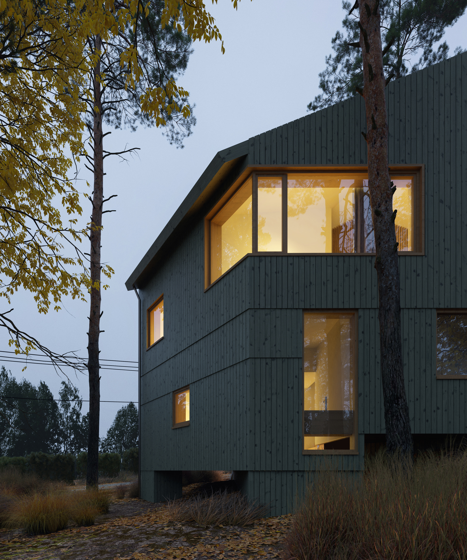 Rendering av «House for a forest»-prosjektet