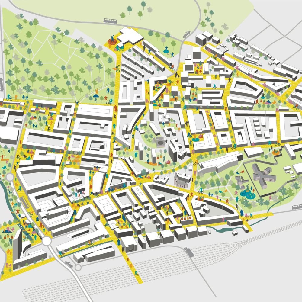 3d modell + kart av Oslo kommune. Illustrasjon