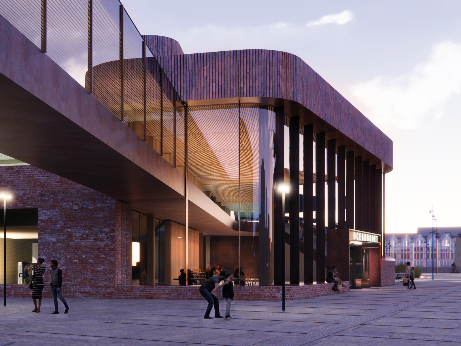 Illustrasjon av det nye badeanlegget Oceanbadet i Helsingborg i Sverige.