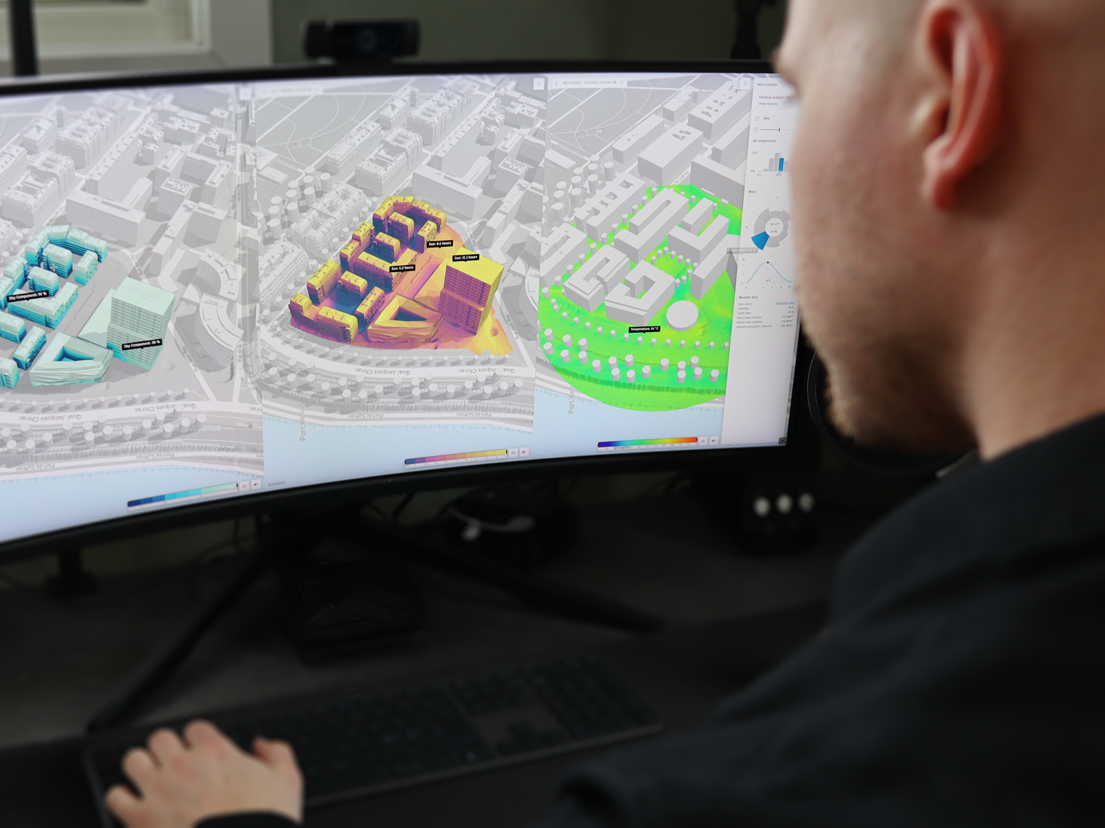 Demonstrasjon av programvaren til Autodesk Forma. Foto.